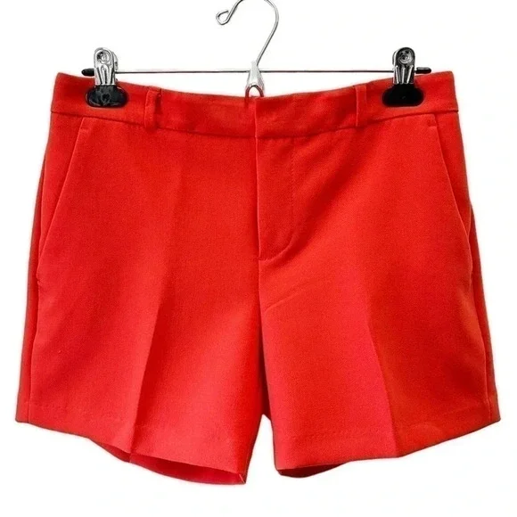 Banana  Republic Tailored City Shorts Stretch Crepe Orange Size 0 NWOT - Picture 16 of 16